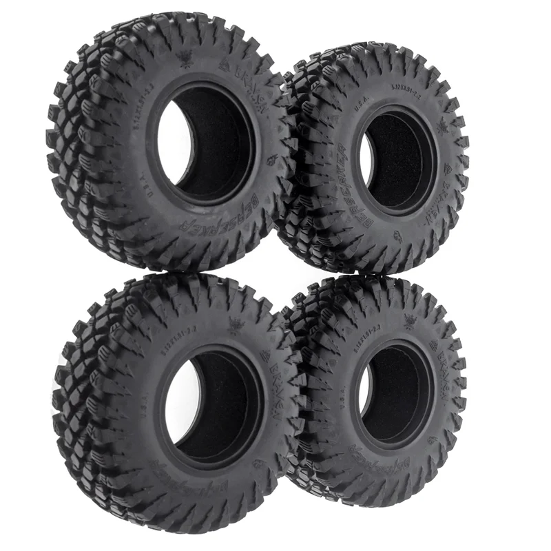 4Pcs Rock Crawler 2.2 Inch Tires Soft 128mm Tyre with Foams for Axial Wraith SCX10 Jeep Wrangler TRX-4 2.2