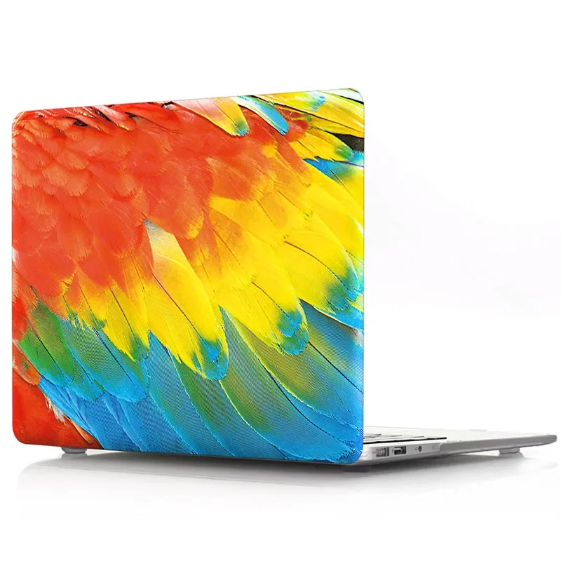 Laptop Matte Hard Case for Apple MacBook Air 11 13 Pro 13 15 Inch Watercolor Feather Pattern Protective Cover Cases Model A1708