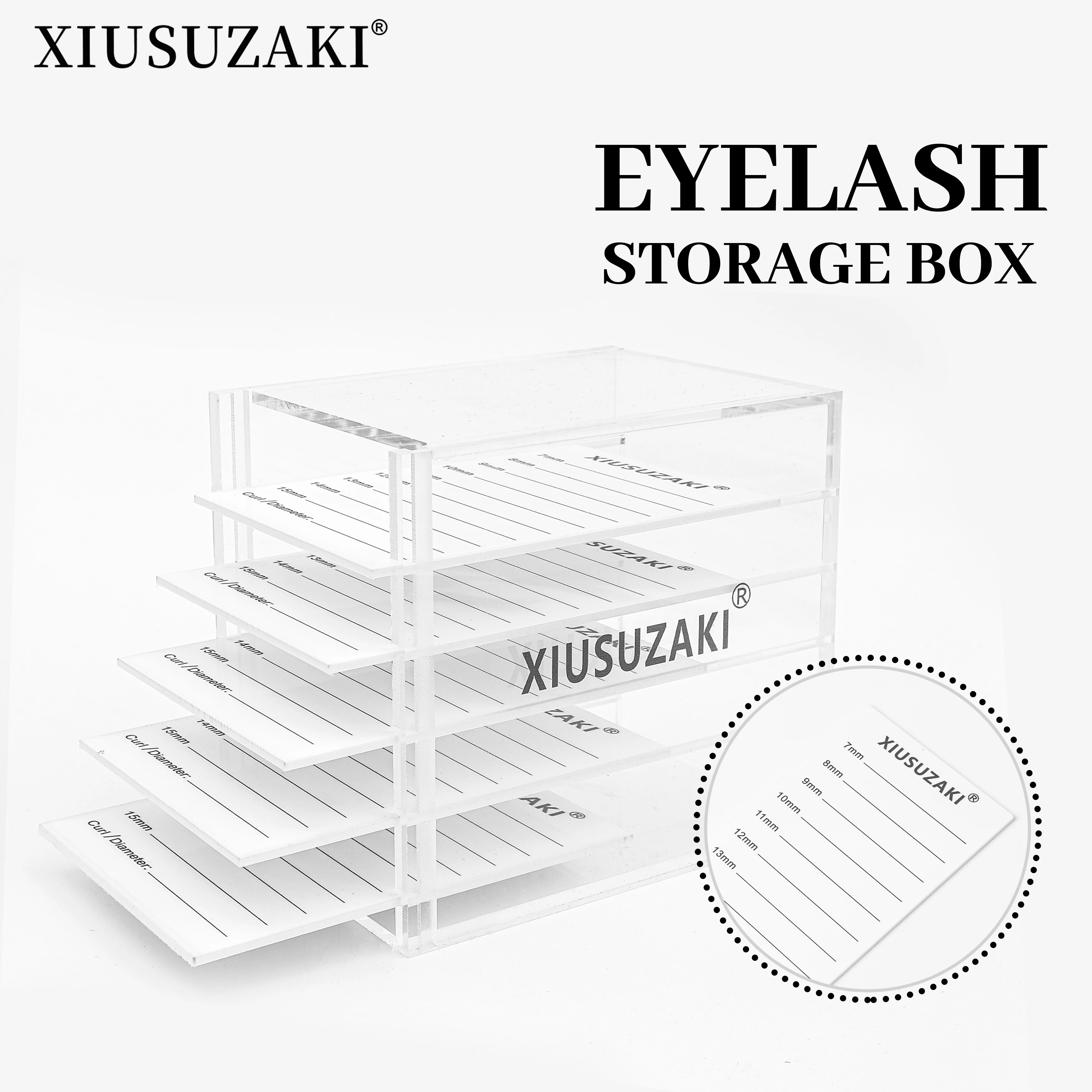 Контейнер для хранения накладных ресниц XIUSUZAKI, 5 слоев, акриловый поддон, дисплей, стенд для наращивания ресниц, инструменты для макияжа, поставщик