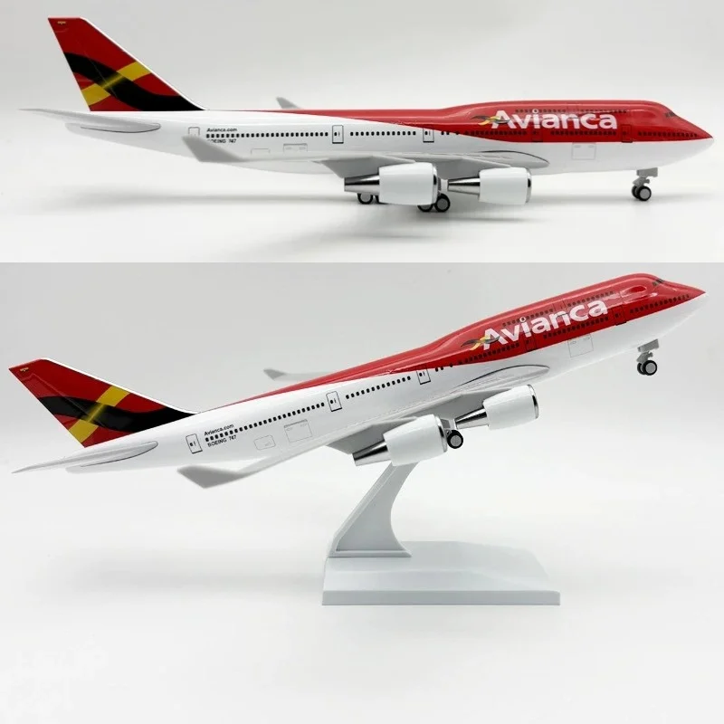 Ornament B747 Plane 30cm 1/240 Scale Colombia Airways Replica Aircraft Model Diecast Resin Airplane Souvenir Collection Gift