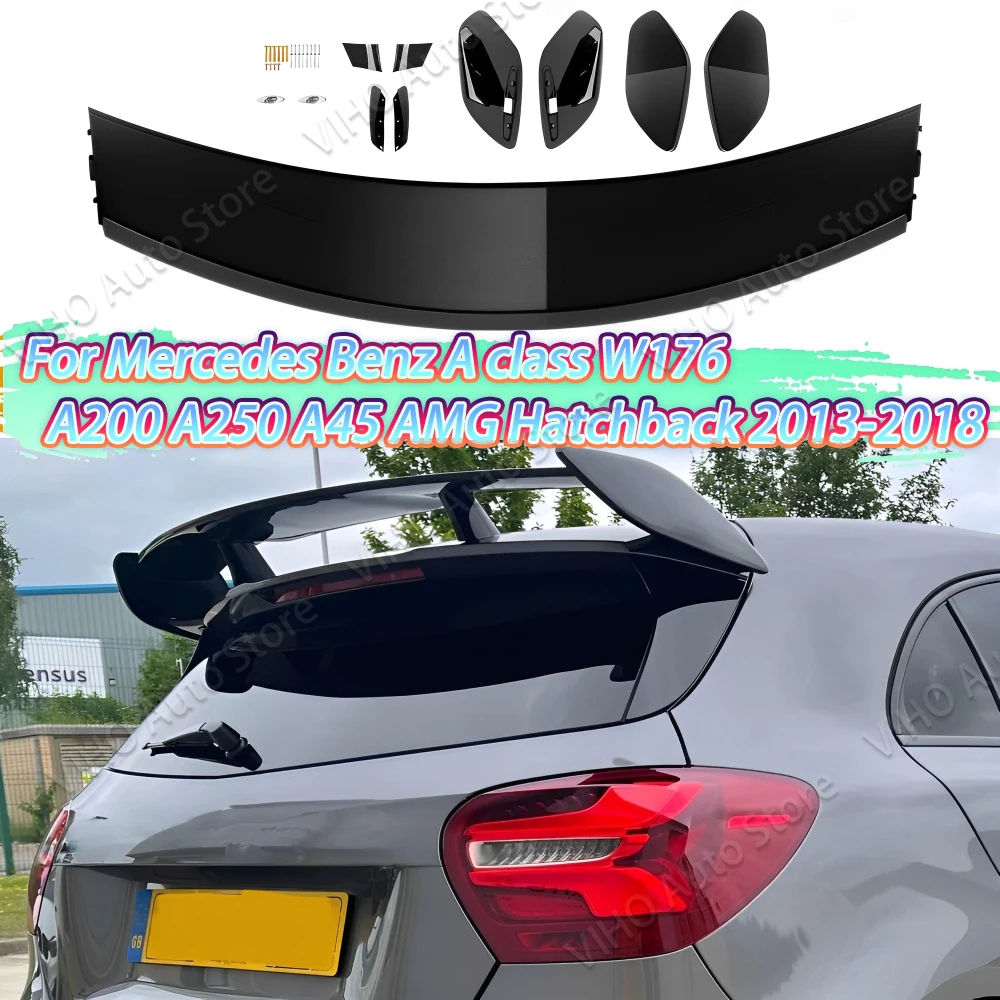 For Mercedes Benz A Class W176 2013-2018 Hatchback Rear Spoiler Wing A180 A200 A220 A260 A250 A45 AMG Trunk Boot Lip Tuning