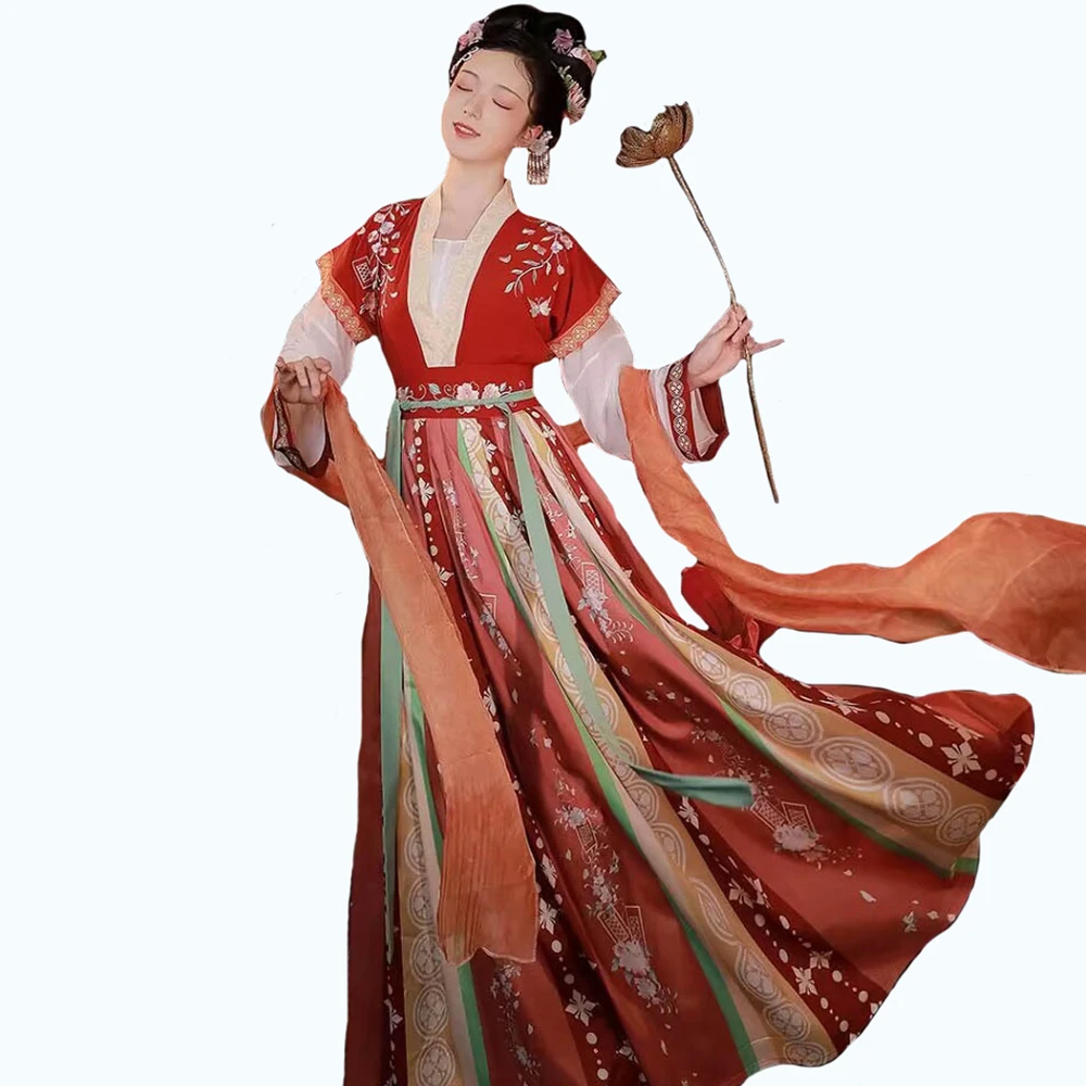 

Chinese Hanfu Dress Women Ancient Traditional Embroidered Hanfu Tang Dynasty Carnival Fairy Cosplay Costume Hanfu Dance Dress