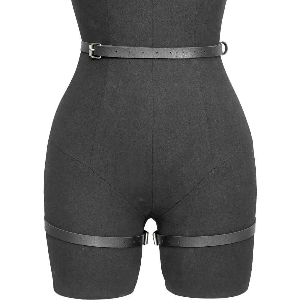 เซ็กซี่ Garter เข็มขัดชุดชั้นในหนังขาสายรัดต้นขา Garter Bondgae ชุดชั้นใน Gothic Fetish Wear ผู้หญิงเทศกาล Rave ชุด