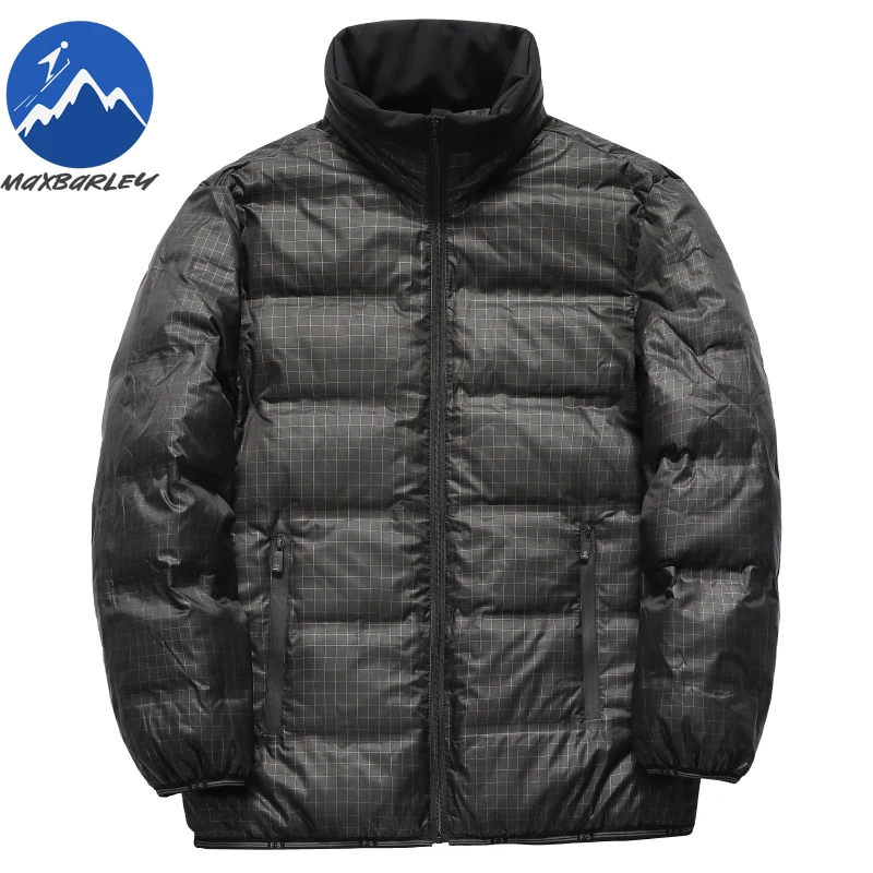 COMXZ Men Lightweight Down Jacket Winter 2025 Korean Luxury Detachable White Duck Down Lined Jacket Snow Warm Hooded Puffer Coat
