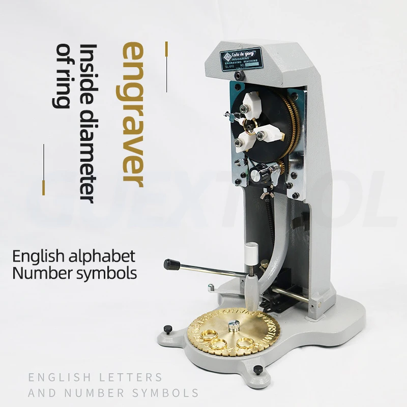 Inside Ring Engraver Gold Silver Jewelry Making Machine Two Faces Standard Letter Block Dial Plotter simbolo alfabetico numerico