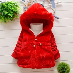 Baby Coats Plush Jacket Thicken Warm Winter Jackets Girls Sweater Coat Fashion Infant Hooded Toddler Outwear