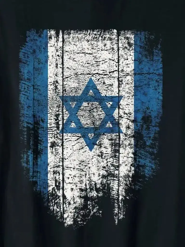 

Distressed Flag of Israel Men T-Shirt Short Sleeve Casual 100% Cotton O-Neck Summer T-shirts