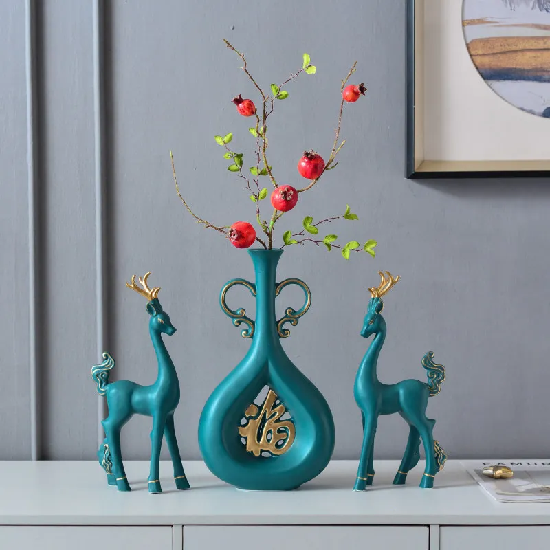 

Chinese Ceramic Vase Animal Accessories Home Livingroom Desktop Figurines Decoration Crafts Bookcase Club Furnishing Ornaments