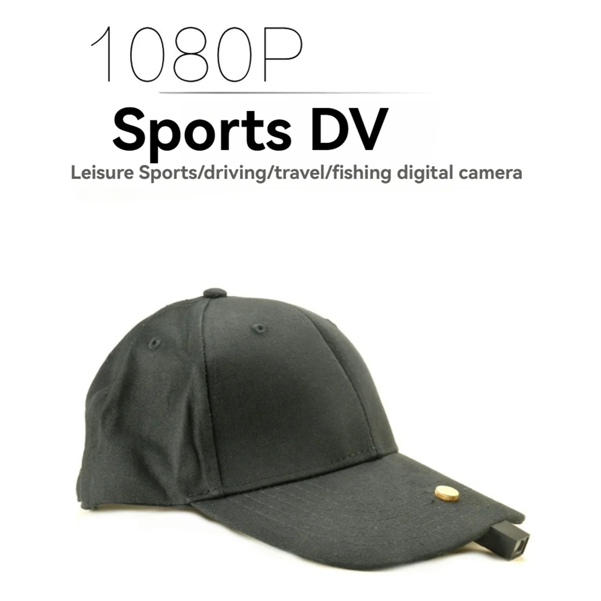 HD 1080P Baseball Hat Cap Camera for Riding Fishing Sport DV Mini Action Cam One-Click Recording Adjustable