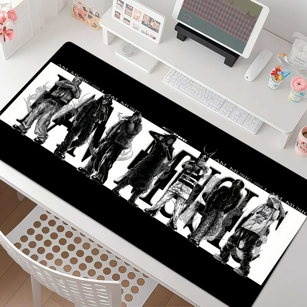 Rapper Playboi Carti Music Mouse Pad Large Non-Slip Waterproof Mat Stitched Edge Keyboard Pad for Gaming Daily Office