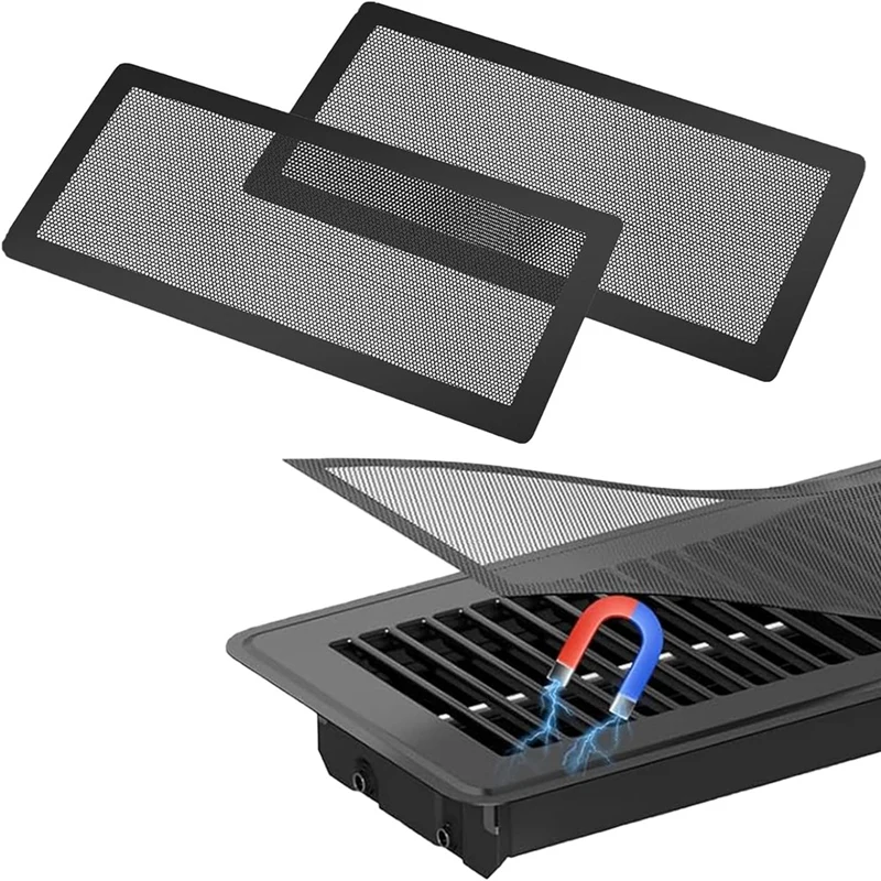 Magnetic Floor Vent Covers - 5.5X12inch Mesh Filters For Home/Floor/Wall/Ceiling Catch Debris Hair Dust