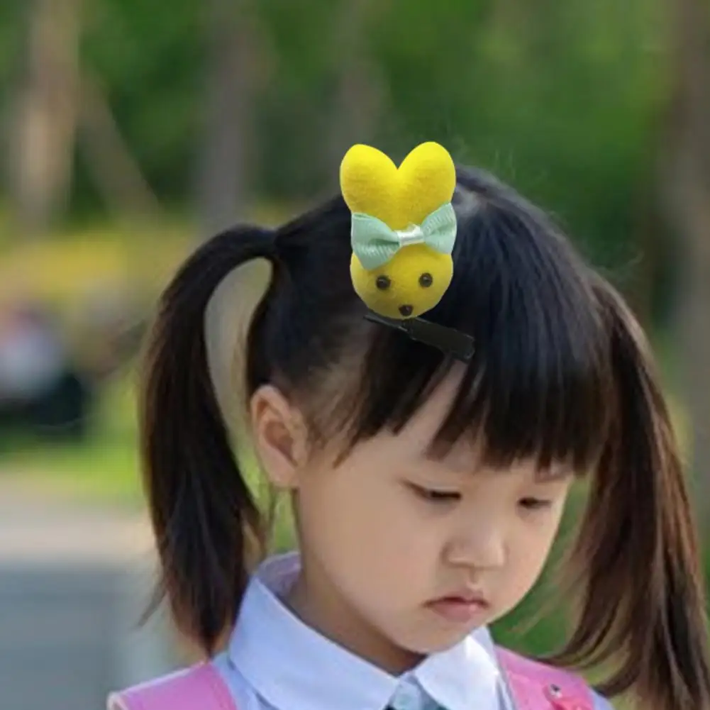 Заколка для волос с кроликом, милый мультяшный набор заколок для волос для девочек, бантик, кролик, курица, маленькая желтая утка, плюшевые заколки для волос, подарок на вечеринку своими руками
