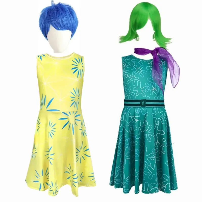 Adult Girls Inside Out Joy Inspired Skater Dress Joy dress Joy Outfit Birthday Costume Inside Out Disgust Inspired Skater Dress