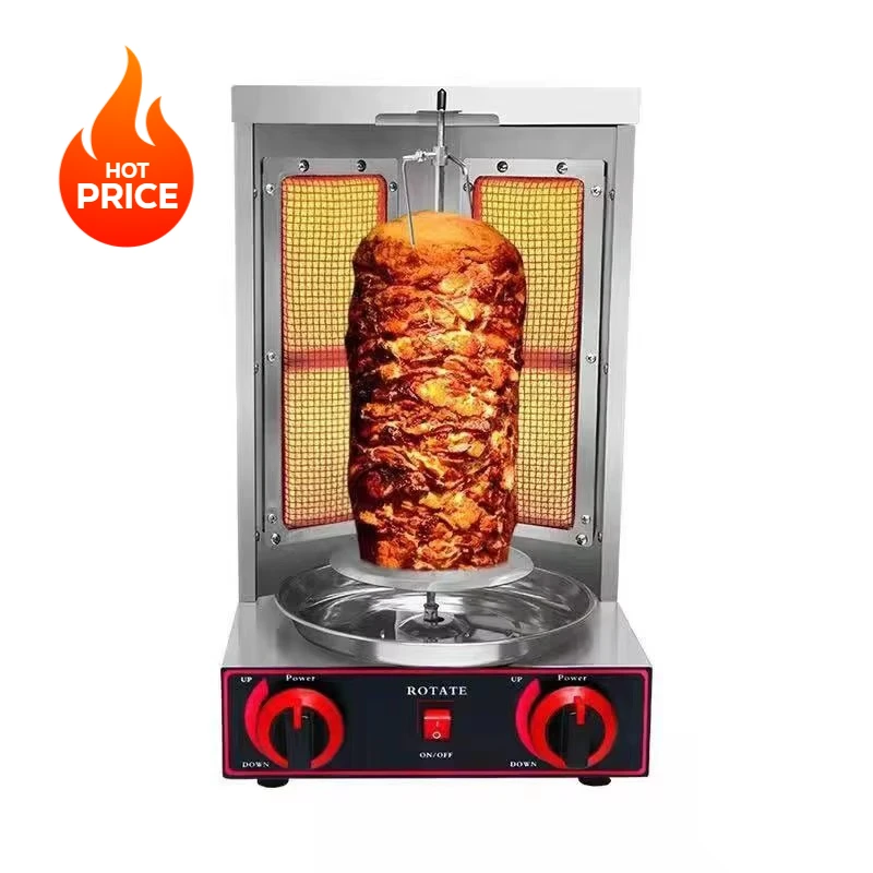 

Gyro LPG Gas Barbecue Grill Machine 2 Burners Vertical Broiler Shawarma Doner Kebab Machine Roaster Oven