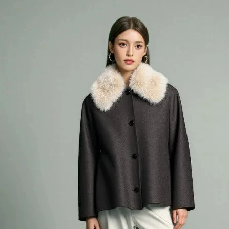 

2025 Autumn New Women Short Fur Collar Design Multiple Colors Optional Elegant Style
