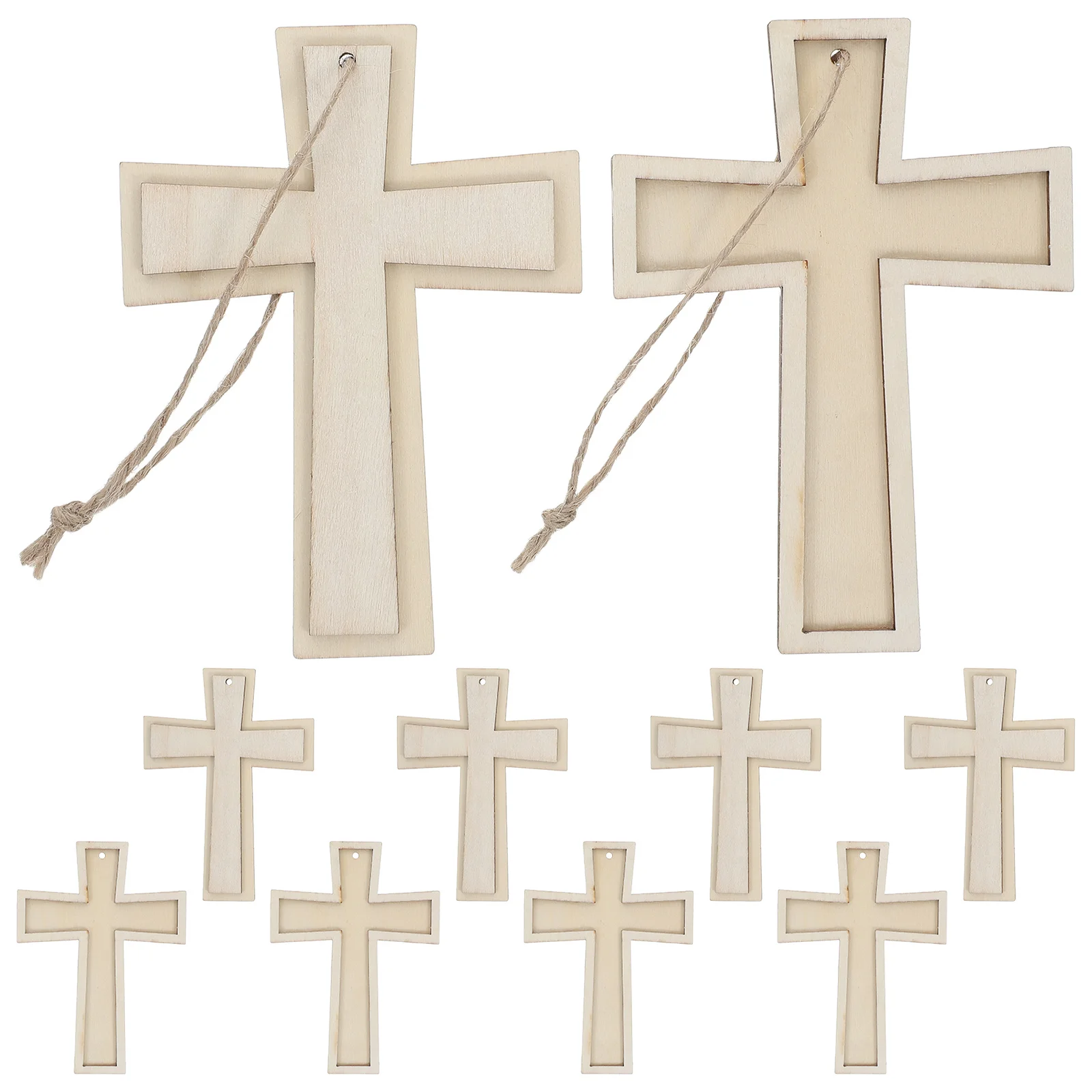 

12Pcs Wooden Cross Cutouts Unpainted Blank DIY Craft Supplies for Home Church School Decoration Unpainted Wood Crosses
