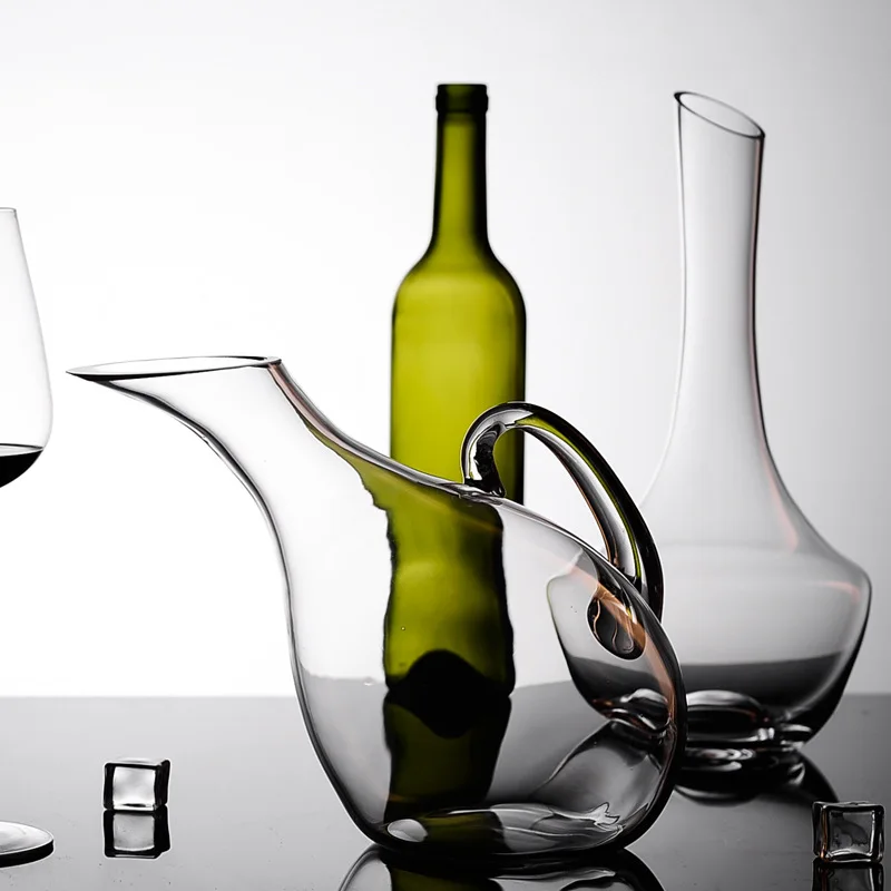 Lead-free crystal glass, red wine decanter, oblique snail decanter, wine dispenser, premium sense set