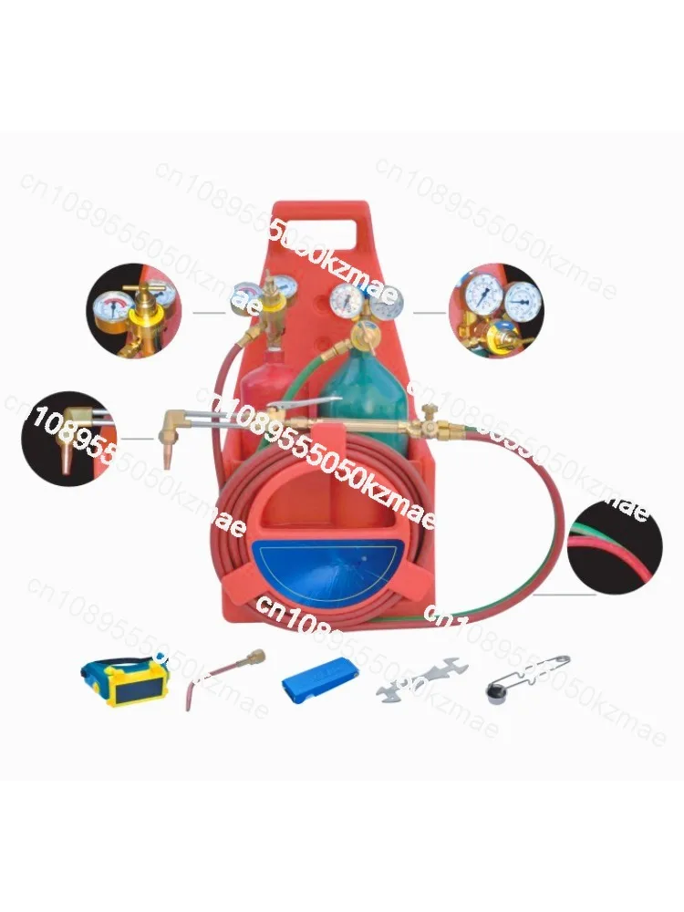 

Portable gas cylinder welding and cutting set, gas cylinder welding and cutting tool, portable set