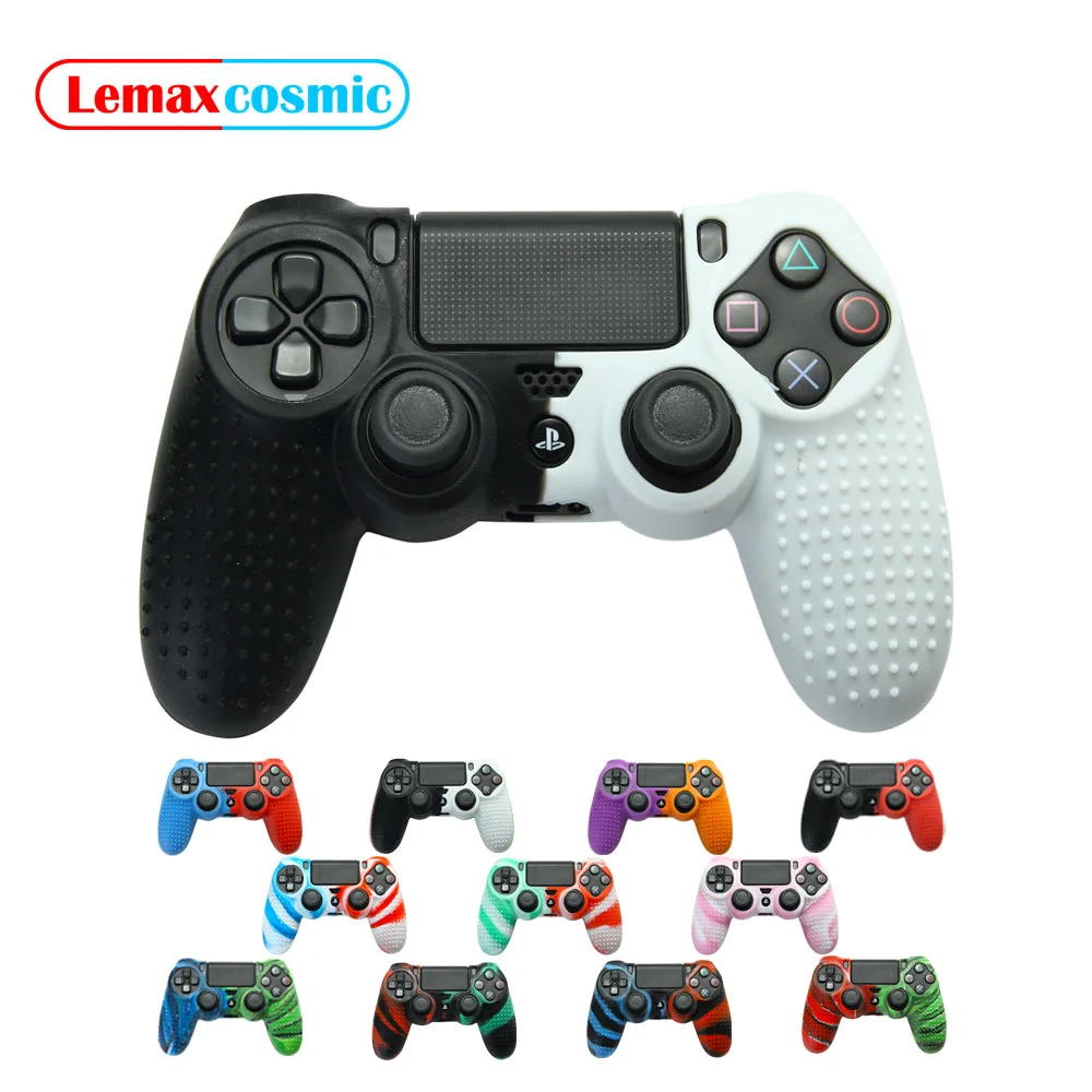 حافظة حماية من السيليكون بلون مختلط وحدة تحكم في وحدة التحكم في وحدة التحكم في وحدة التحكم بغلاف من السيليكون الناعم غطاء جلد لسوني بلاي ستيشن 4 PS4