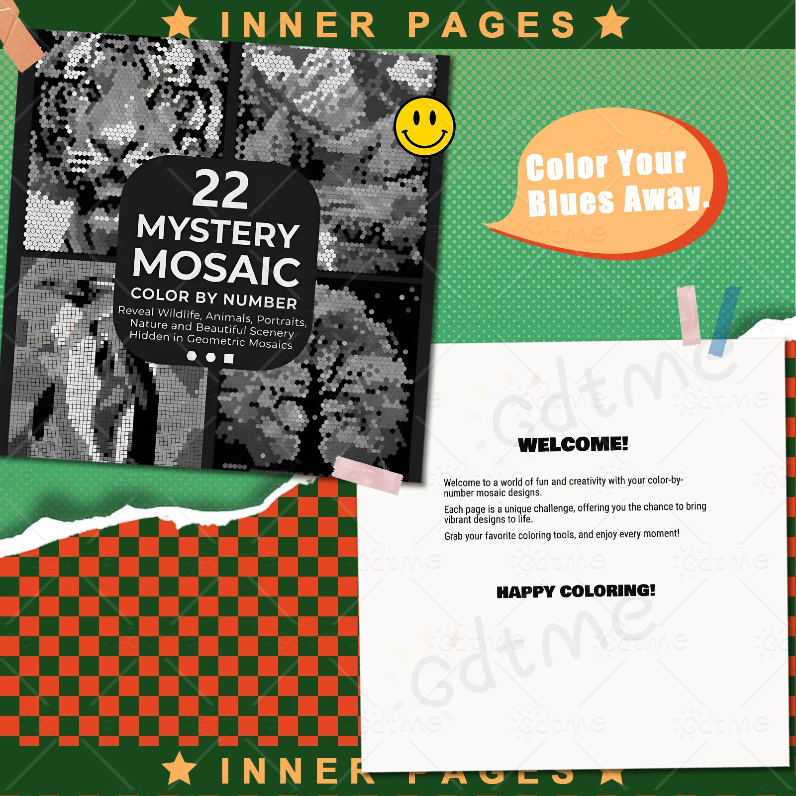 NUMBER PUZZLE COLOR BY NUMBER Coloring Book for Adult and Teen Featuring Relieve Stress Kill Time DIY Painting Drawing image 4