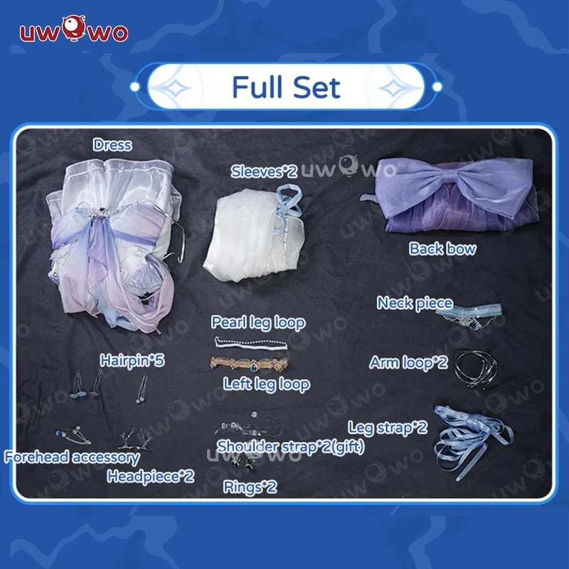 IN MAGAZZINO UWOWO Genshin Impact Cosplay Fanart Kokomi Sirena Costume Cosplay Abito Completo Gioco Costume Costume di Halloween Costume