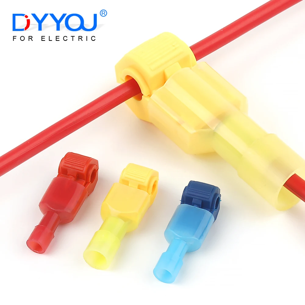 50PCS/25set T-Tap Connector Quick Splice Electrical Cable Connectors Snap Lock Wire Terminal Self-Stripping Insulated Terminals