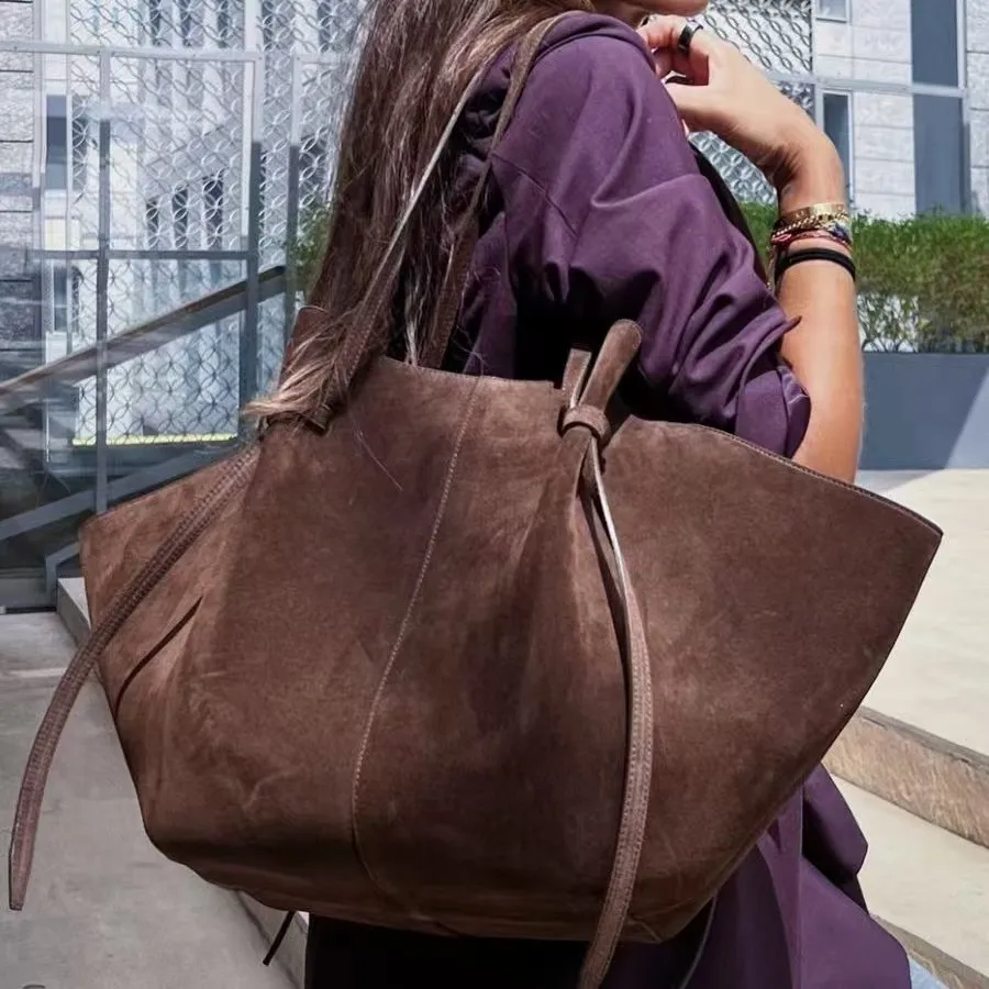 

Luxury Suede Soft Leather Women's Handbag Large Capacity Shoulder Bag Handbags Wing Shaped Storage Bag Fashion Shopping Bag Chic