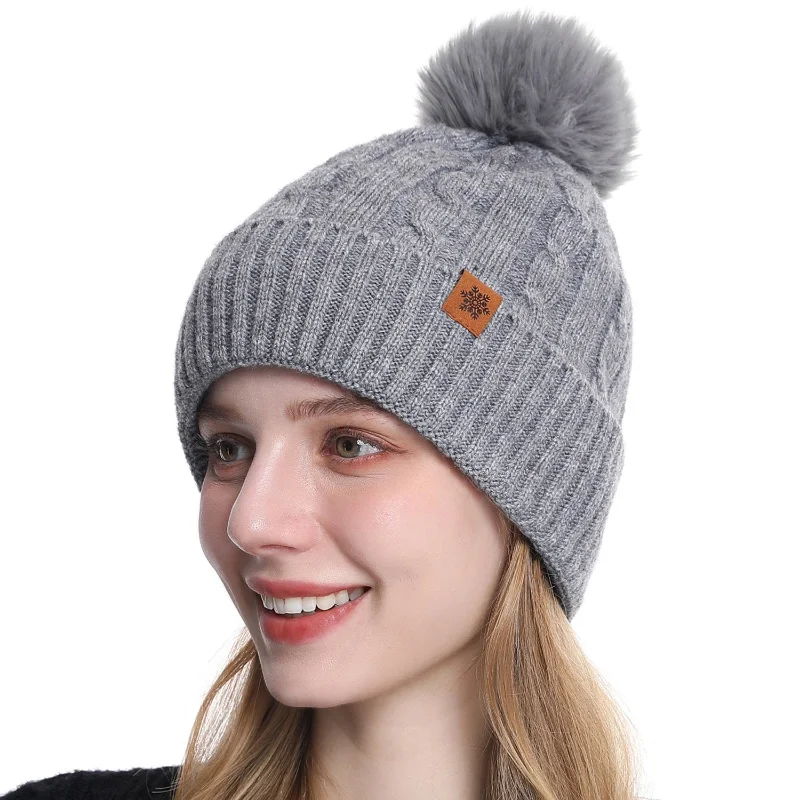 Knitted Hats for Women in Autumn Winter Warm Ear Protection Solid Color Outdoor Warm Ear Protection Hats Dress Accessories
