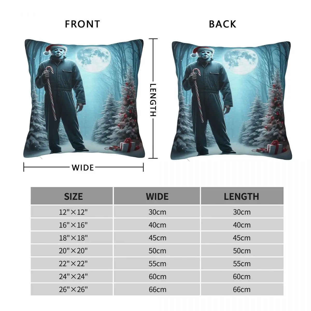 Michael Myers Christmas Time Pillowcase Polyester Linen Velvet Pattern Zip Decor Pillow Case Sofa Seater Cushion Cover