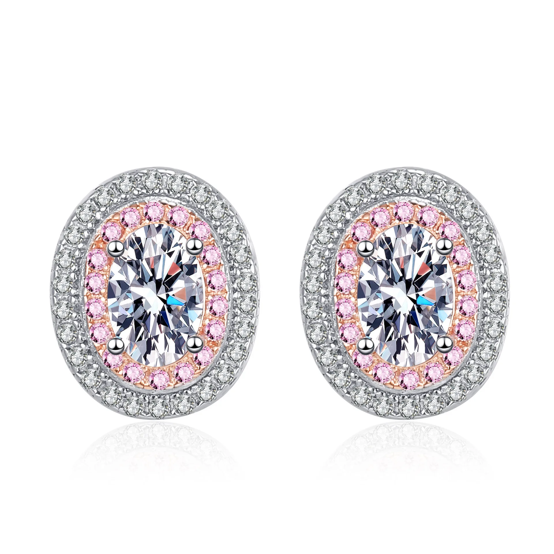 Exquisite Platinum PT950 Delicate Chic Design 1-Carat Oval-Cut Moissanite EarringsA Valentine's Day Gift
