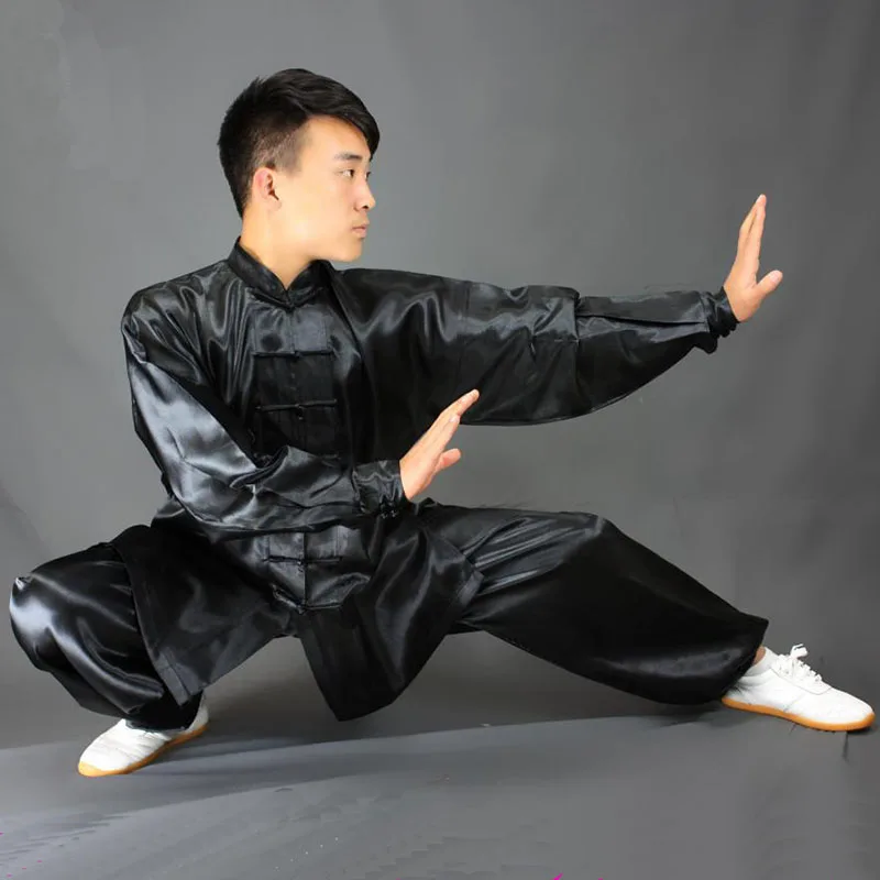 Chinese Traditional Tai Chi Kung Fu Uniforms Children Adult Satin Performance Dance Costumes Morning Gymnastics Wushu Suit