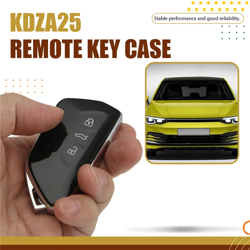 ABXN-KDZA25 Чехол для смарт-ключа-карты Автомобильный чехол для ключей с дистанционным управлением, 3-кнопочный корпус для VW Golf 8