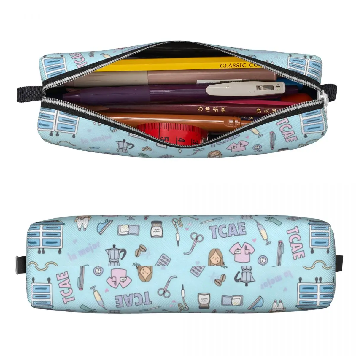 Enfermera En Apuros Nurse Pencil Cases Pen Bag Girls Boys Big Capacity Office Gifts Pencil Pouch