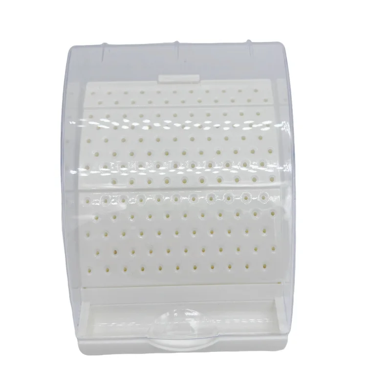 3PCS 142 Holes Dental Bur Holder With Dust Cover And Pull-Out Drawer Bur Drill Stand Block Sterilizer Case Disinfection Box
