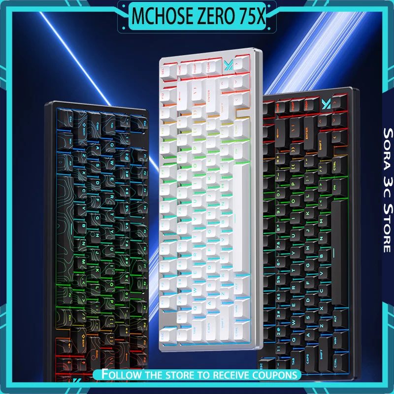 

MCHOSE ZERO 75X клавиатура с эффектом Холла 8k 0,1 мс с низкой задержкой для киберспорта, крепление для пользовательской игровой клавиатуры, аксессуары для ноутбуков
