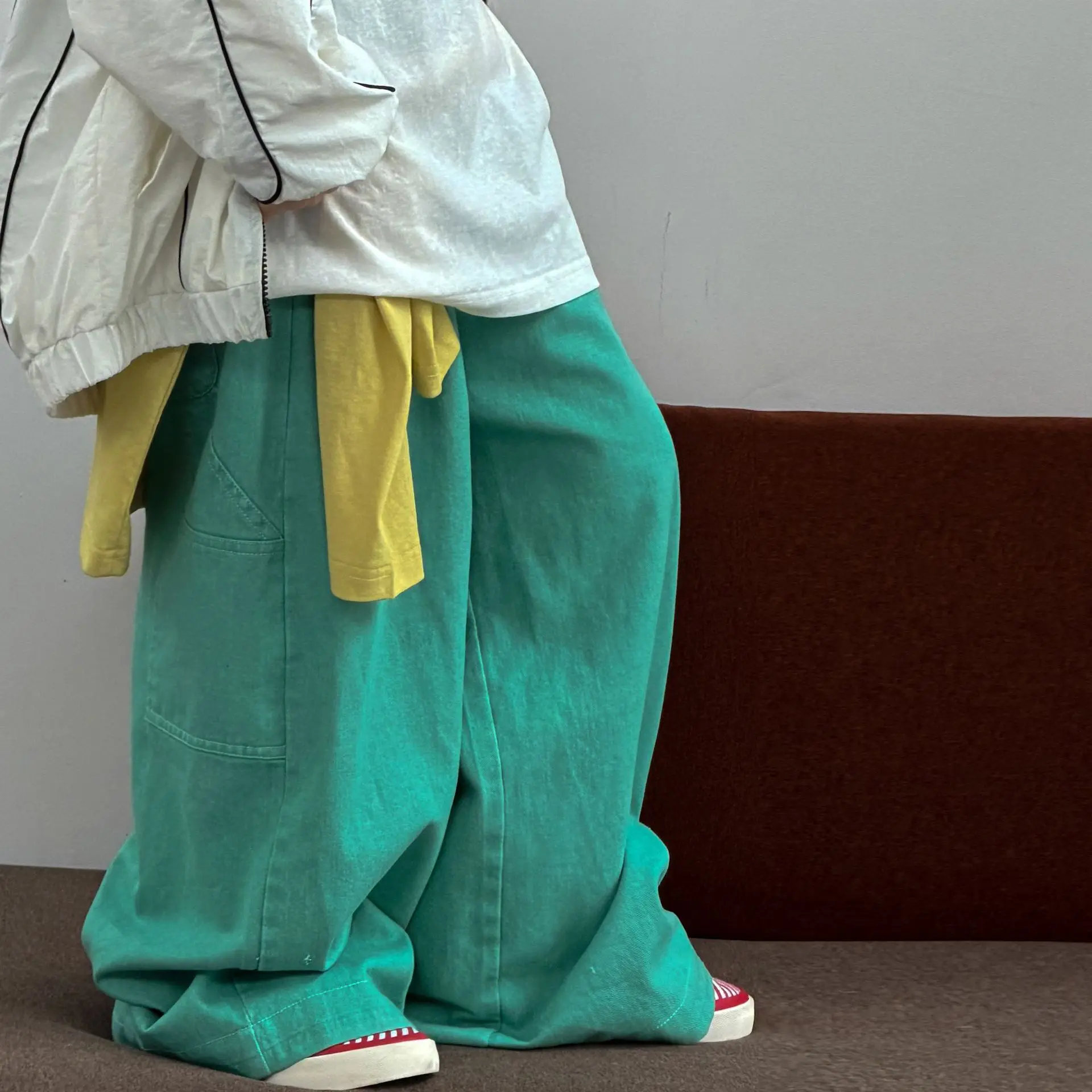 Children Clothes Boys Pants 2026 Spring and Autumn New Trendy Fashionable Solid Color Kids Loose Casual Long Wide-leg Pants