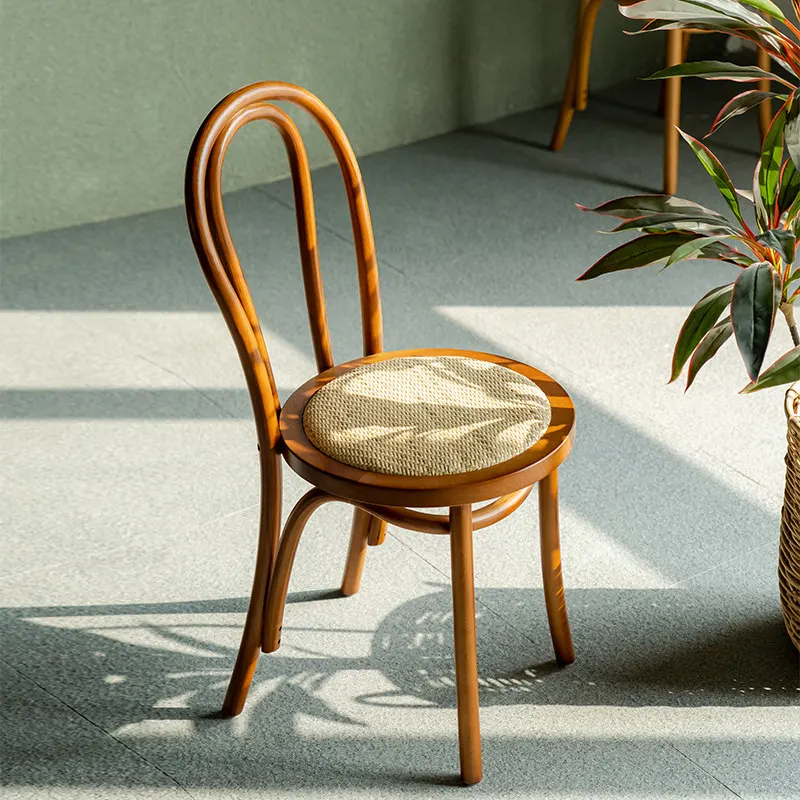 

Digar Nordic Simple Japanese Solid Wood Rattan Chair Home Leisure Rattan Chair Cafe Homestay Back Chair