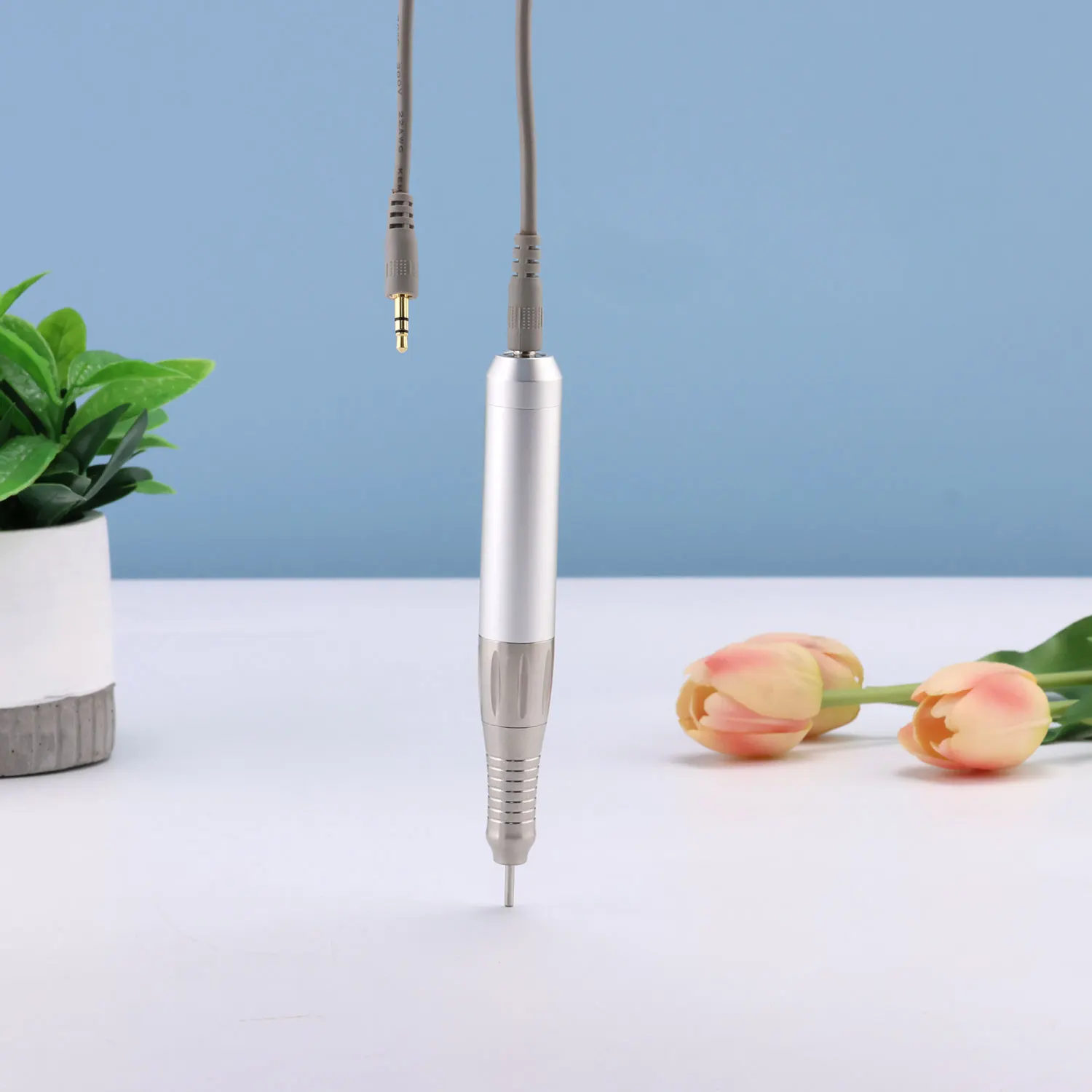 24V Coreless Motor Handle Nail Drill Pen with 2 Types Wires DC Hole Handpiece 3-pin Pen Nail Electric DC Plug for Drilling