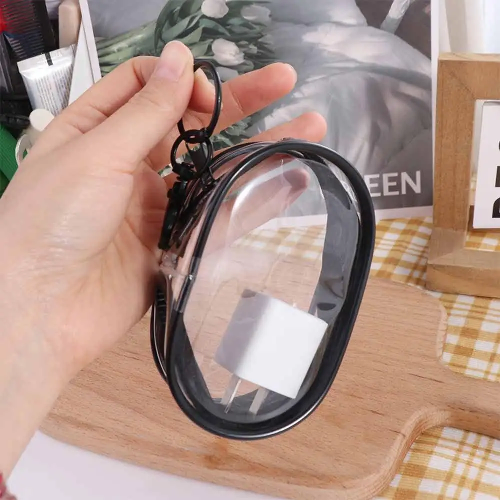 With Keychain Phone Charger Bag Transparent Anti Drop Data Cable Storage Bag PVC Storage Digital Storage Bag Phone Charger