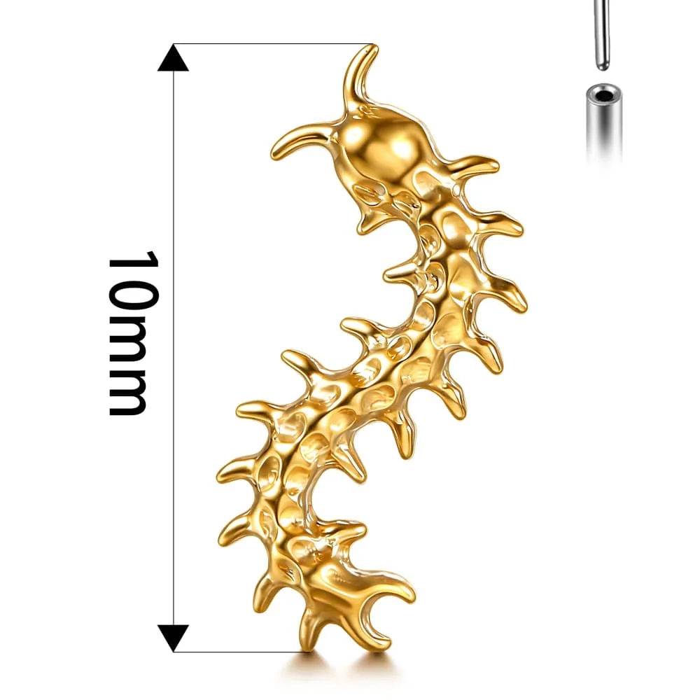 Casvort 1 Stück ASTM F136 Titan Gothic Punk Tausendfüßler Lippen-Labret-Ring Push-Pin Flat Back Stud Conch Helix Tragus Piercing Schmuck – Detail 10