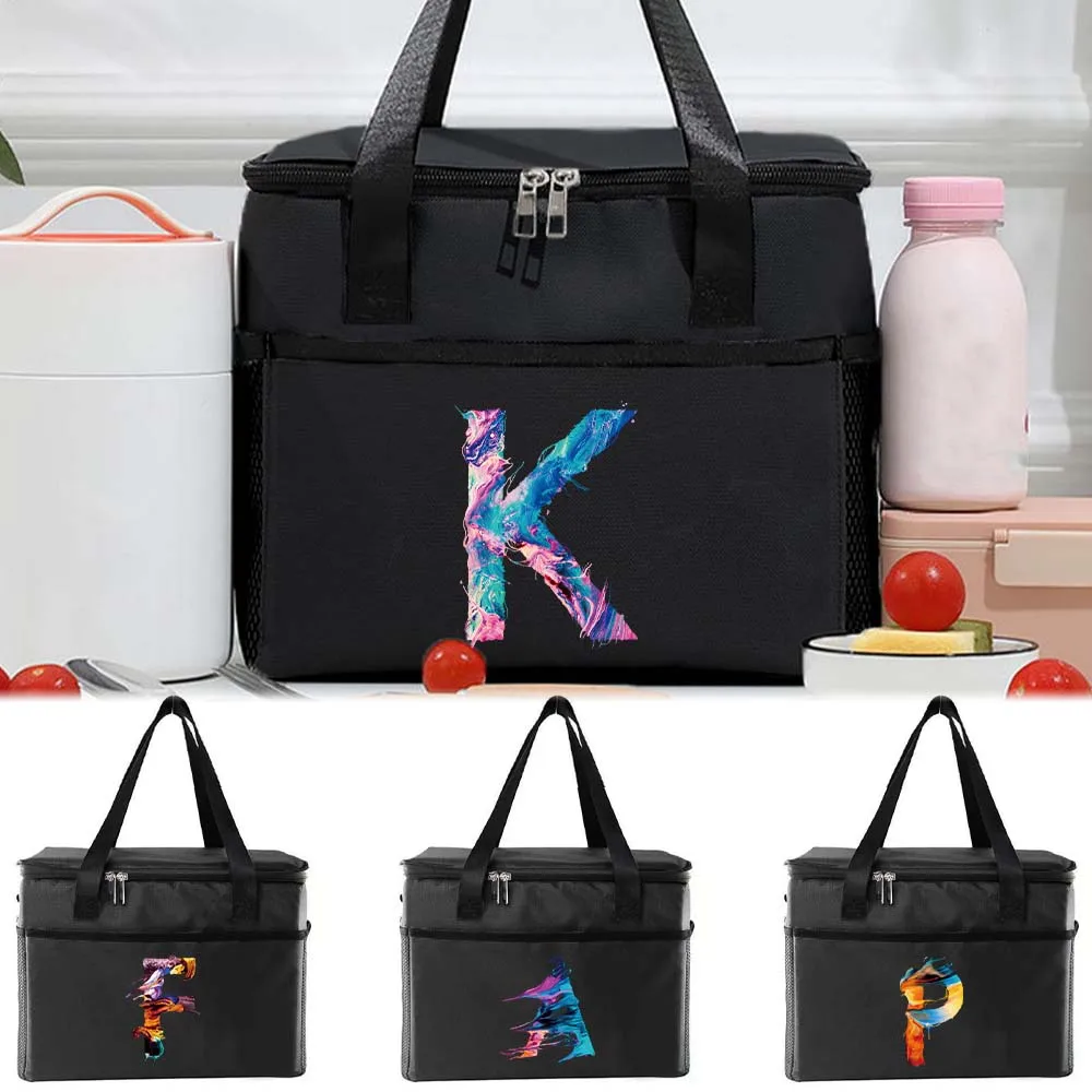 Thermal Food Bag Large Capacity Lunch Bags Thermal Insulation Picnic Food Ice Bag Dinner Storage Bags Original Paint Printing