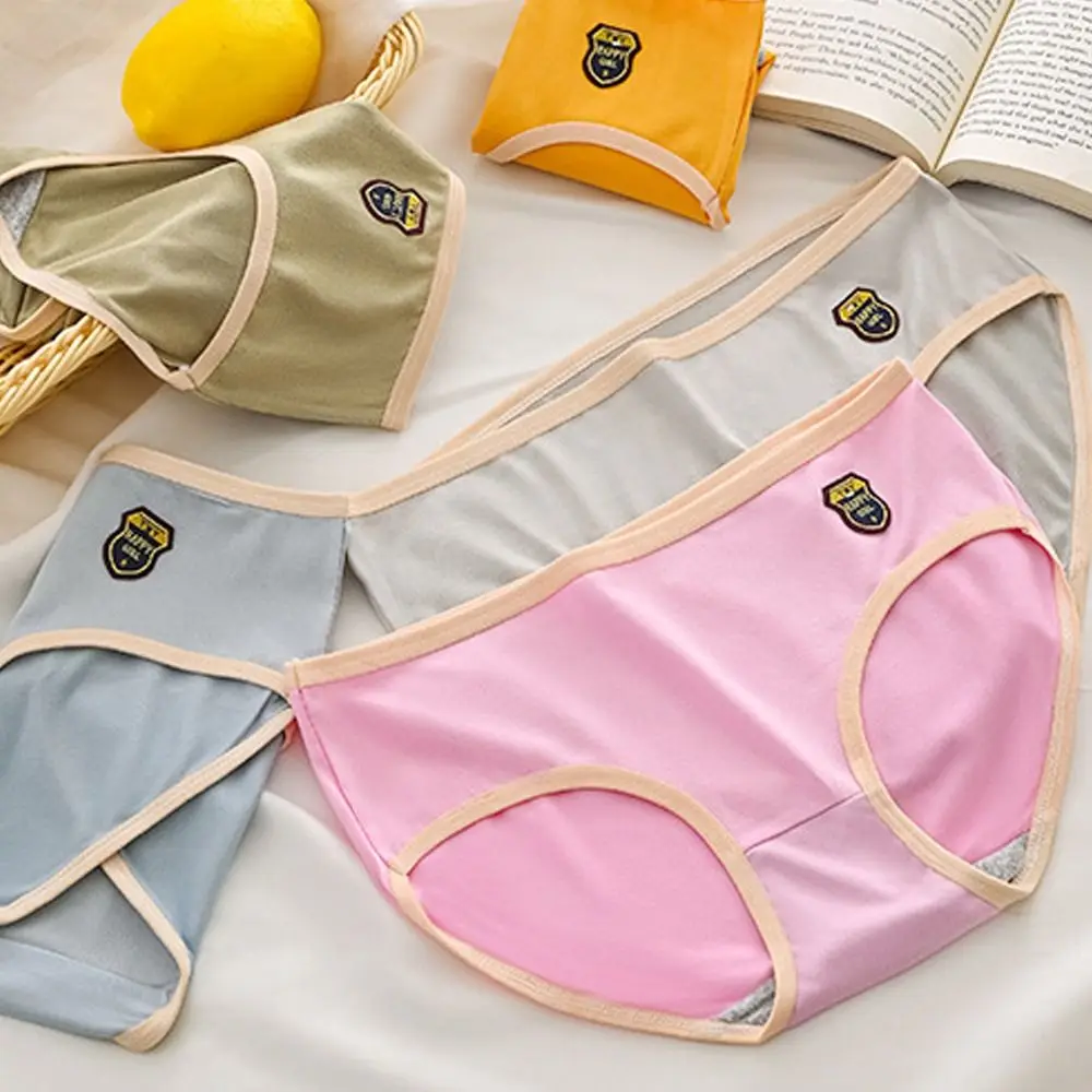 

6 шт. простых трусиков из хлопка с дышащей вставкой, средней посадки, женское нижнее белье, большие размеры, трусы-брифы, интимная одежда