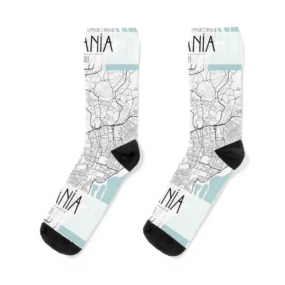 

Catania Italy Map Socks Stockings man Non-slip cool retro Socks Men Women's