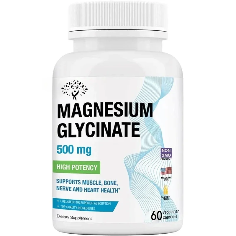 Magnesium Glycinate Vegetarian Capsule, Strong Chelating Absorption, Non Gmo, Gluten Free And Dairy Free