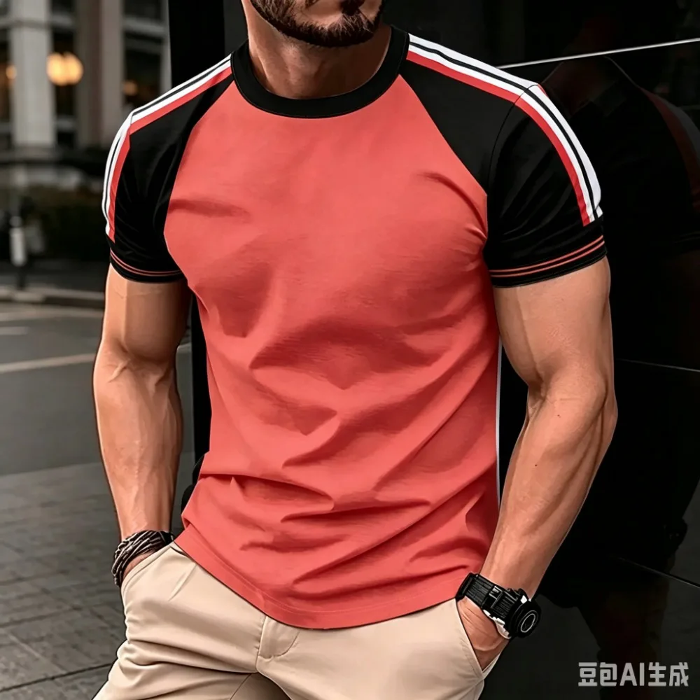 Simple Daily Fluorescent Green 3D Printed Men T-shirt Casual Comfortable Breathable Quick-drying Suitable Outdoor Activities Top