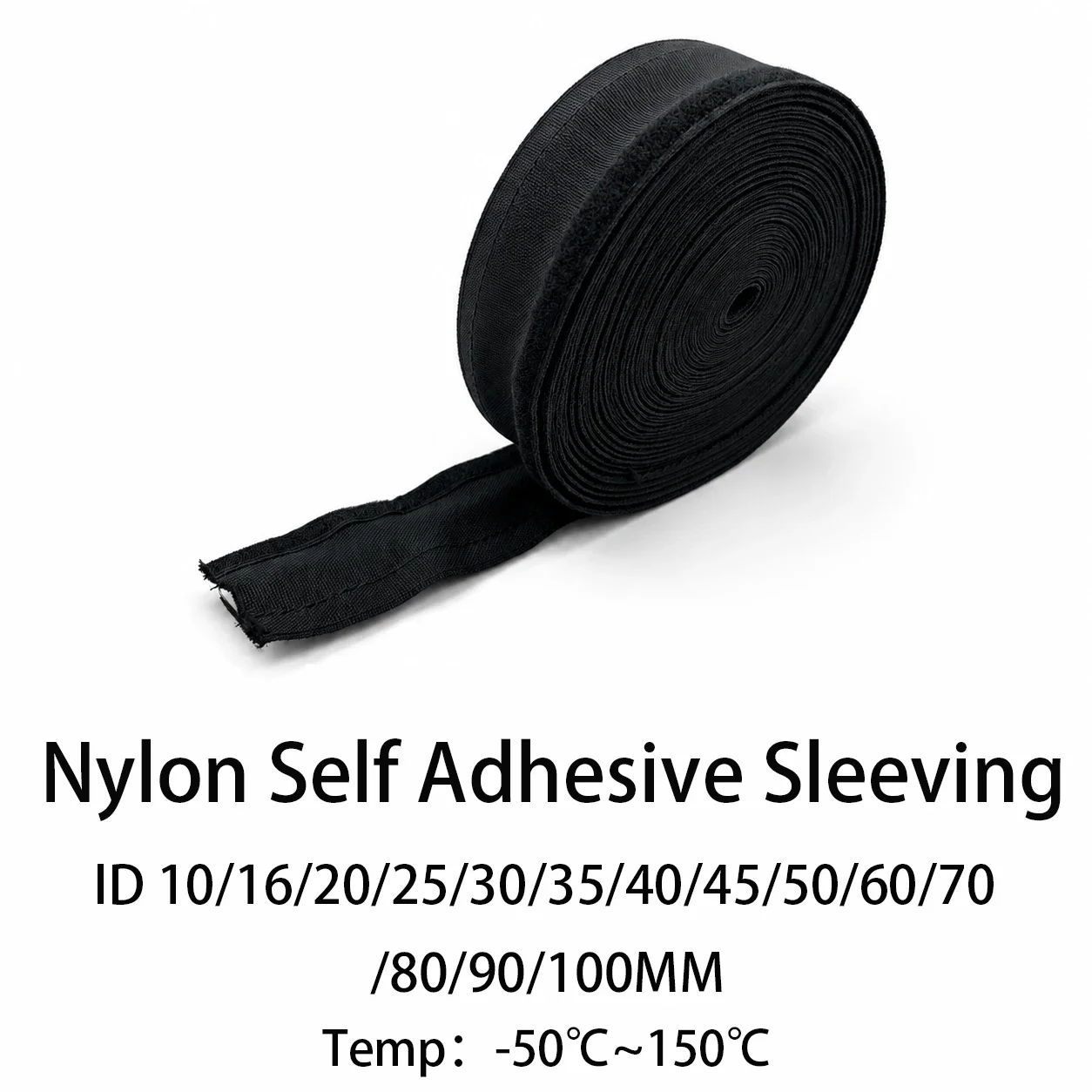 Nylon Self-adhesive Sleeve for Dust-proof and Scratch Resistant Cable Protection, with an Inner Diameter of 10-100mm