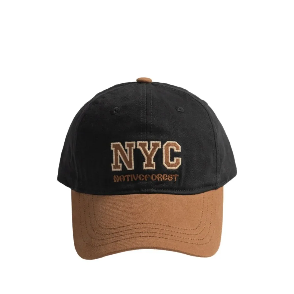 

Cotton Sports Baseball Cap Letters Patchwork Color Vintage Duck Tongue Cap Versatile Comfortable Outdoor Letters Baseball Hat