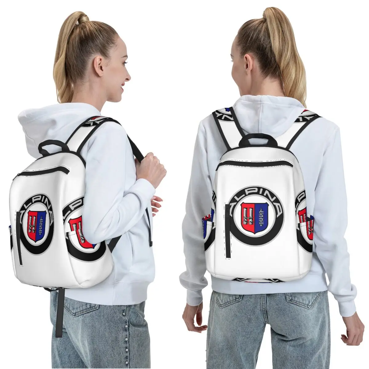 

Alpina - Classic Car Logos Backpack Daypack Large Capacity Kids BookBag School Bag Shoulder Bags for Men Women