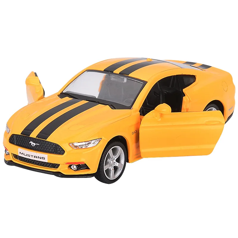 1/36 Ford Mustang GT Toy Car Model RMZ CiTY Diecast Super Sport Vehicle Pull Back Door Openable Collection Gift For Children Kid