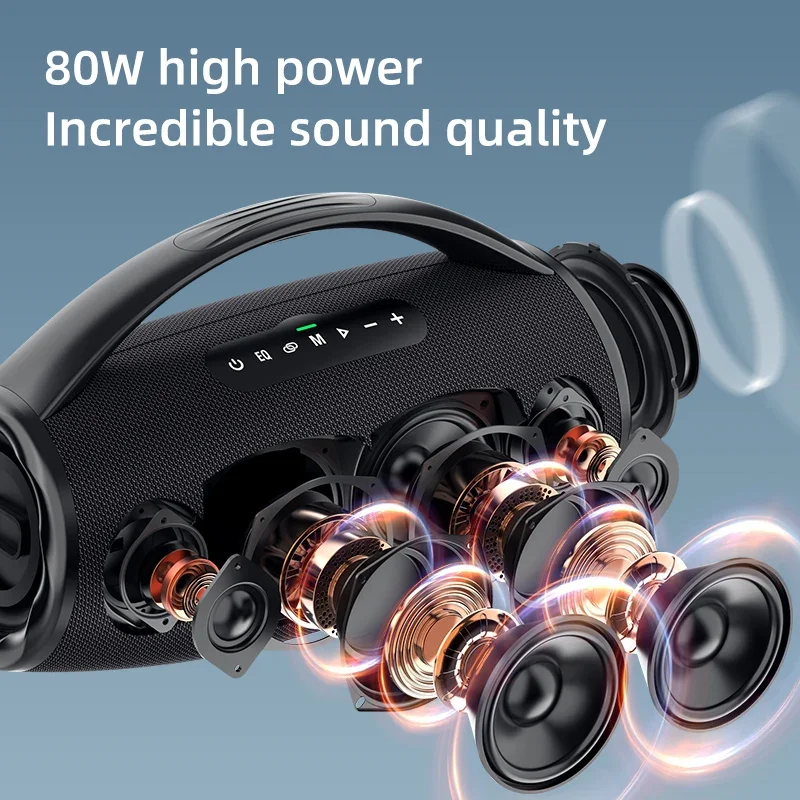 Zealot-S97 80W Bluetooth Speaker Portable Speaker with Bluetooth 5.2, Portable Handle, 18-Hour Playtime, for Party, Camping